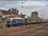 Danke an alle DB Mitarbeiter, die dieses Bild möglich machten. Zur Wende nach Hallstadt fahrend, passiert unser Zug die Malzfabrik in Bamberg